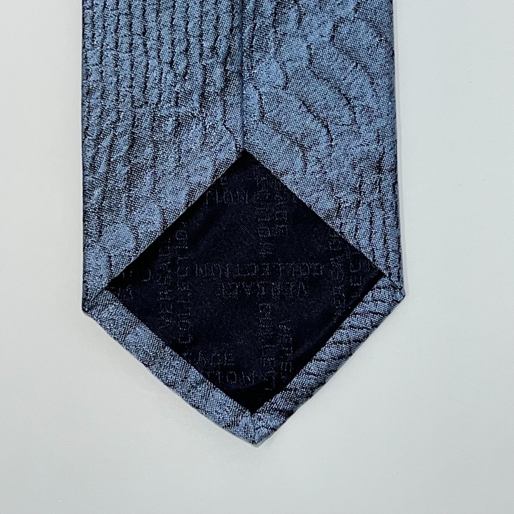 Versace Collection Mens Blue Silk Geometric Pattern Classic Neck Tie - Picture 6 of 7